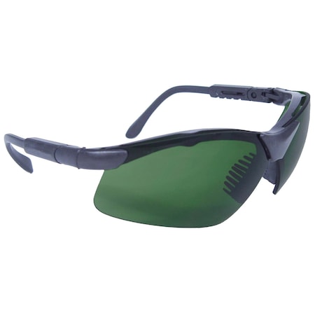 Radians Revelation, Safety Glasses, Anti-Scratch, IRUV 5.0 Lens, Black Frame, Half-Frame, 1 PR RV0150ID